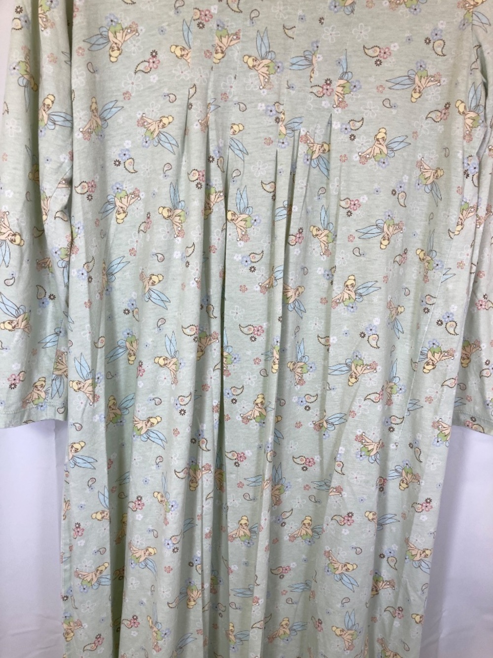 Disney Tinkerbell Pajama Gown Sz L 12/14 green Long Sleeve V Neck - Picture 6 of 13